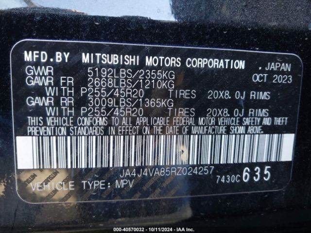 JA4J4VA85RZ024257 Mitsubishi Outlander