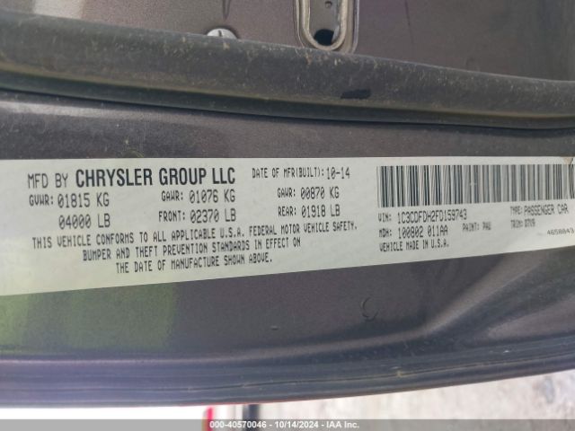 1C3CDFDH2FD159743 Dodge Dart Aero