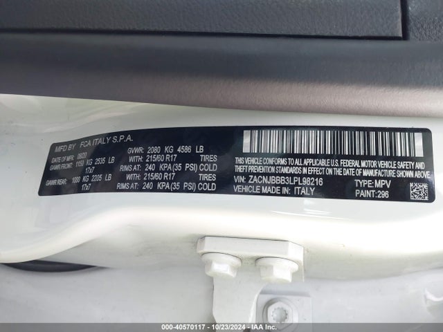 ZACNJBBB3LPL98216 Jeep Renegade Latitude 4x4