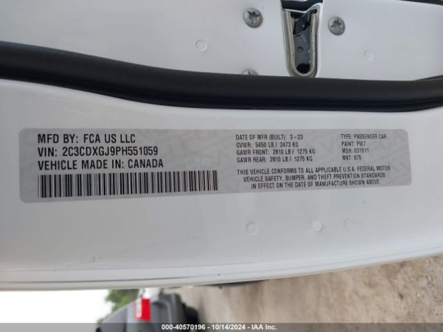 2C3CDXGJ9PH551059 Dodge Charger Scat Pack
