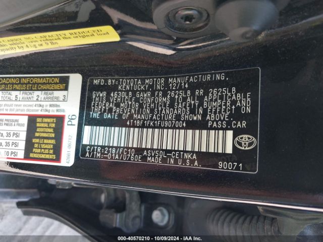 4T1BF1FK1FU907004 Toyota CAMRY LE