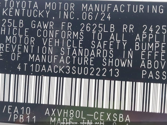 Toyota CAMRY SE 2025 4T1DAACK3SU022213 Image 9