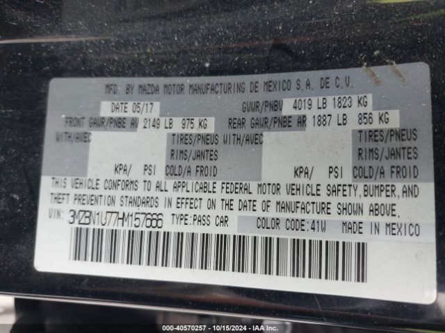 3MZBN1U77HM157666 Mazda Mazda3 Sport