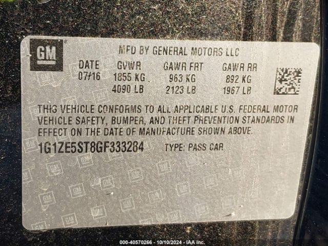 1G1ZE5ST8GF333284 Chevrolet MALIBU 1LT