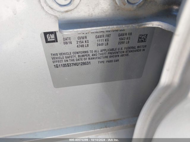 1G1105S37HU128631 Chevrolet IMPALA 1LT