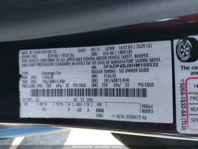 3FADP4BJ8HM158532 Ford FIESTA SE