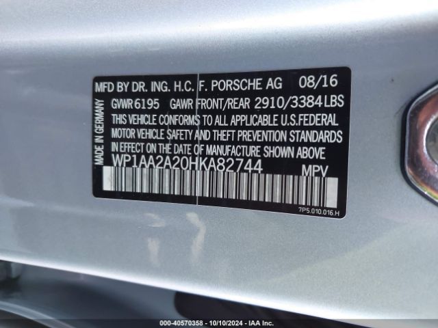 WP1AA2A20HKA82744 Porsche Cayenne Platinum Edition