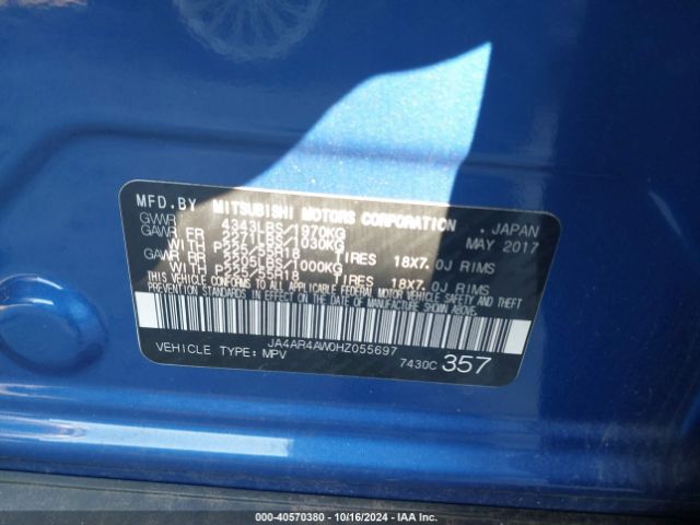 JA4AR4AW0HZ055697 Mitsubishi Outlander Sport 2.4 Gt