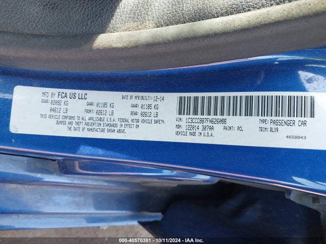 Chrysler 200 S 2015 1C3CCCBB7FN626066 Image 9