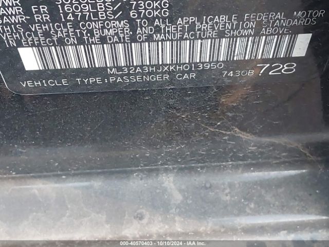 ML32A3HJXKH013950 Mitsubishi Mirage Es/rf