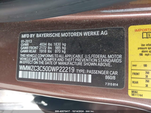 2013 MINI COUNTRYMAN WMWZC3C50DWP22219 Photo 8