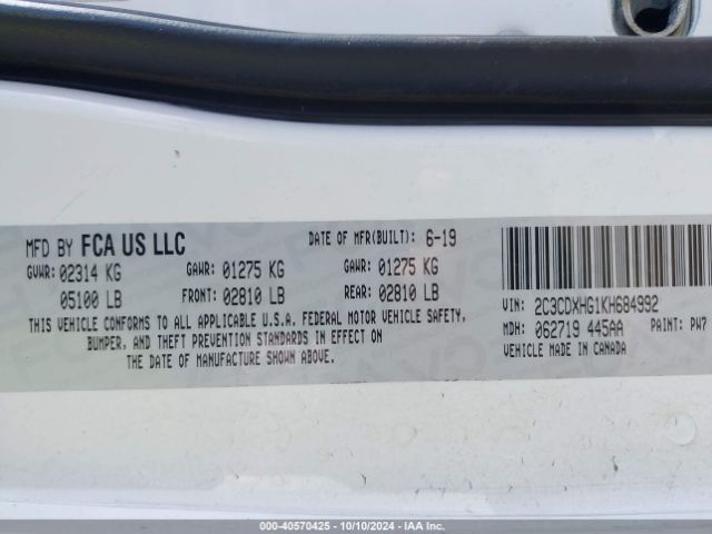 2C3CDXHG1KH684992 Dodge Charger Gt Rwd
