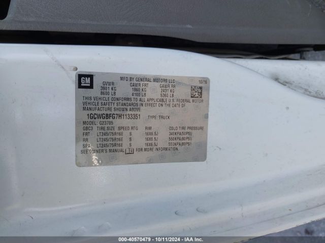 1GCWGBFG7H1133351 Chevrolet Express 2500 Work Van