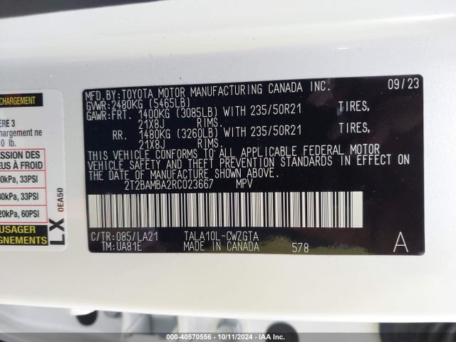 Lexus Rx 350 Luxury 2024 2T2BAMBA2RC023667 Image 9