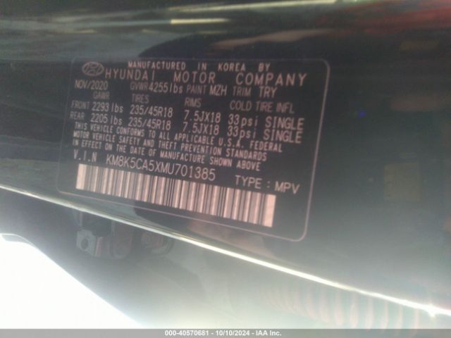 KM8K5CA5XMU701385 Hyundai Kona Ultimate