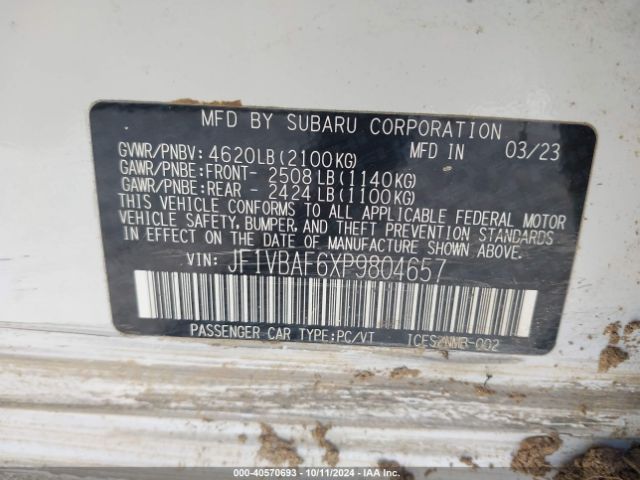 JF1VBAF6XP9804657 Subaru Wrx Premium