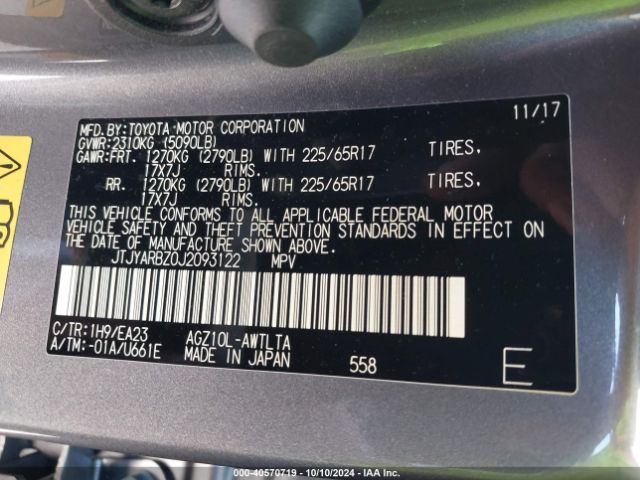 JTJYARBZ0J2093122 Lexus NX 300