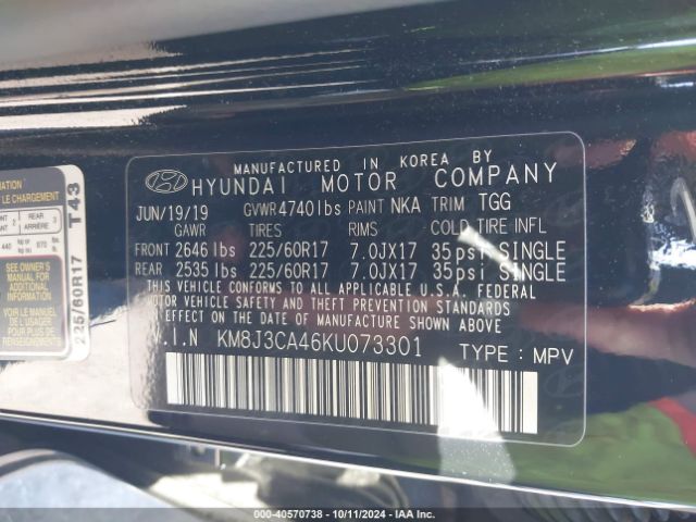 KM8J3CA46KU073301 Hyundai Tucson Value