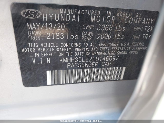 Hyundai ELANTRA GT 2020 KMHH35LE2LU146097 Image 9