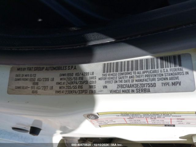 ZFBCFAAH3EZ017550 Fiat 500L POP