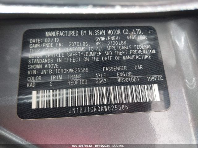 JN1BJ1CR0KW625586 Nissan Rogue Sport S
