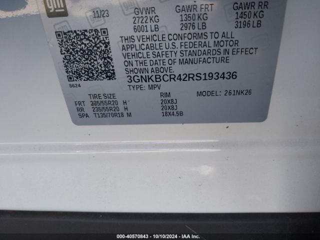 3GNKBCR42RS193436 Chevrolet Blazer Fwd 2lt