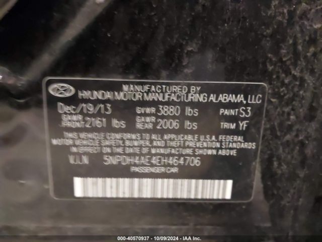 5NPDH4AE4EH464706 Hyundai ELANTRA SE