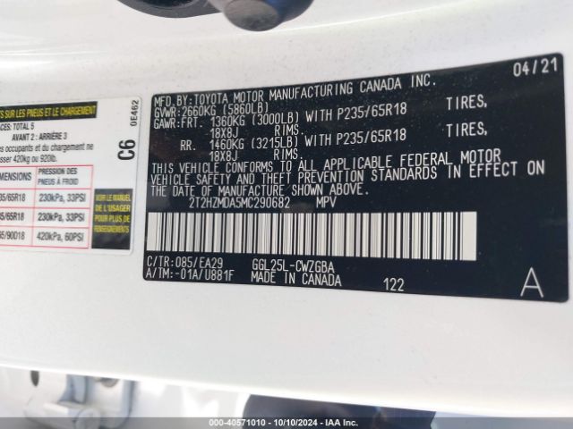 2T2HZMDA5MC290682 Lexus RX 350