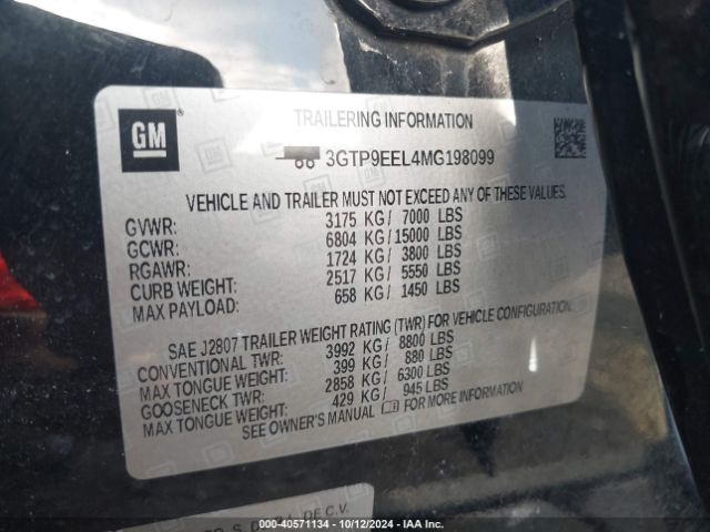 3GTP9EEL4MG198099 GMC Sierra 1500 4wd  Short Box At4