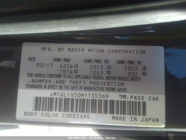 JM1GL1V50H1135369 Mazda Mazda6 Touring