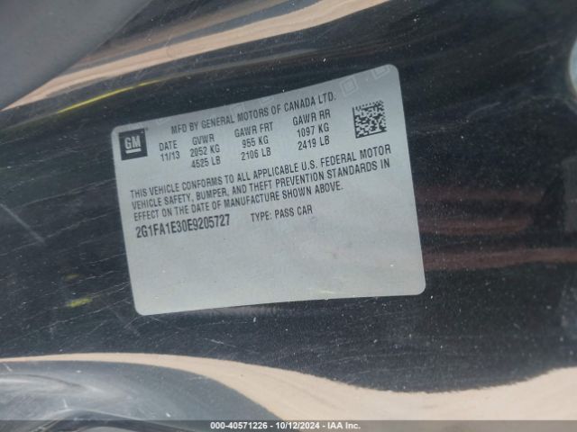 2G1FA1E30E9205727 Chevrolet Camaro 2ls