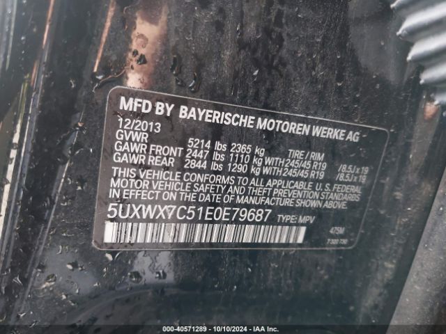 5UXWX7C51E0E79687 BMW X3 Xdrive35i
