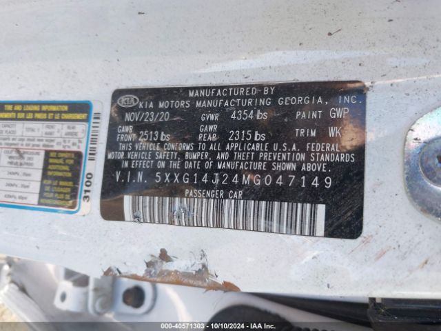 5XXG14J24MG047149 KIA K5 LXS