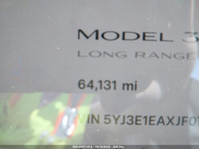 5YJ3E1EAXJF070355 Tesla Model 3 Long Range/mid Range