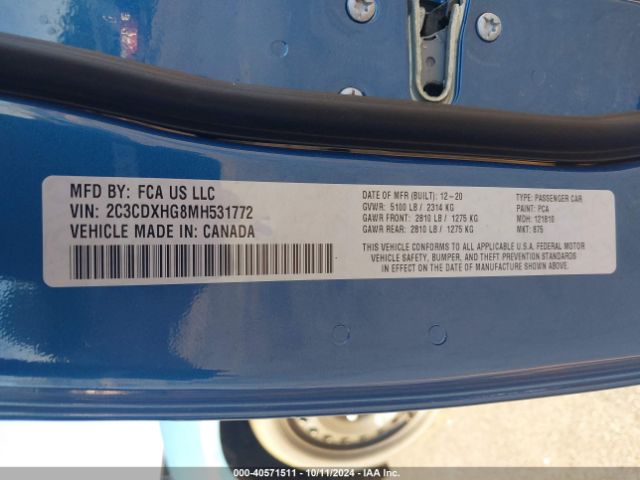 2C3CDXHG8MH531772 Dodge Charger Gt Rwd