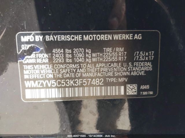 WMZYV5C53K3F57482 Mini Countryman Cooper