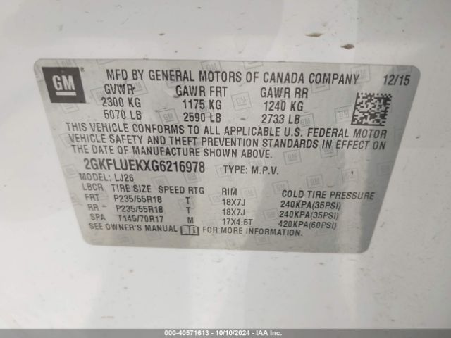2GKFLUEKXG6216978 GMC Terrain Slt