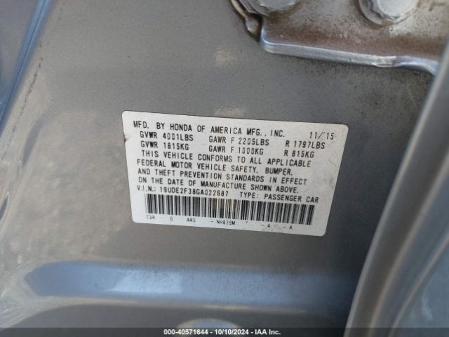 19UDE2F38GA022687 Acura Ilx 2.4l/acurawatch Plus Package