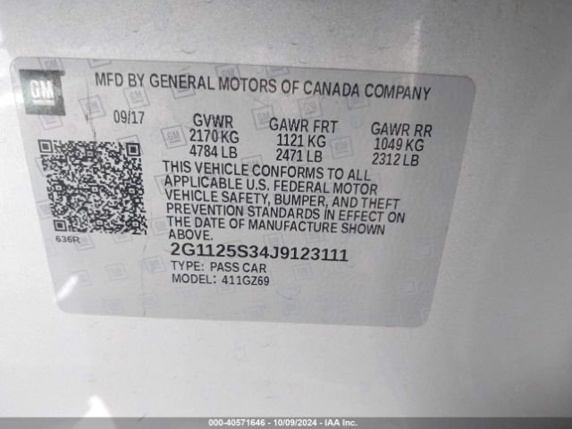 2G1125S34J9123111 Chevrolet IMPALA 2LZ