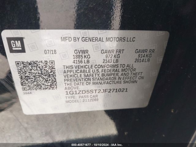 1G1ZD5ST2JF271021 Chevrolet MALIBU LT