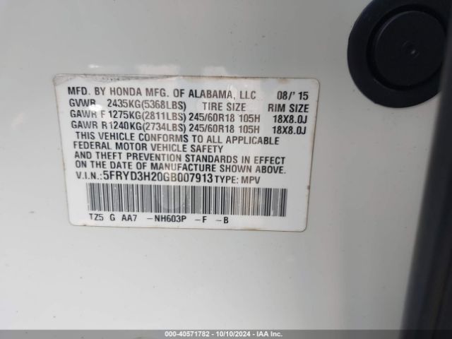 5FRYD3H20GB007913 Acura Mdx Acurawatch Plus Package