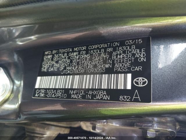JTDKDTB3XF1093053 Toyota Prius C Four