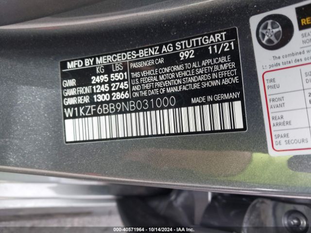 W1KZF6BB9NB031000 Mercedes-Benz Amg E 53 4matic