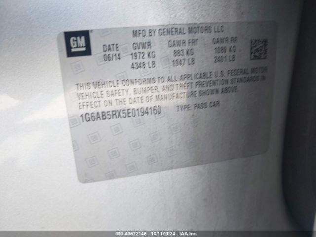 1G6AB5RX5E0194160 Cadillac ATS LUXURY