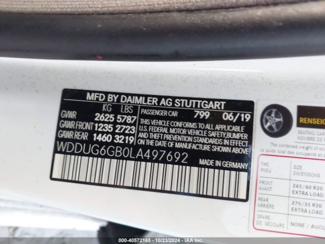 WDDUG6GB0LA497692 Mercedes-Benz S 450