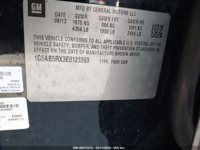 1G6AB5RX3E0123393 Cadillac ATS LUXURY