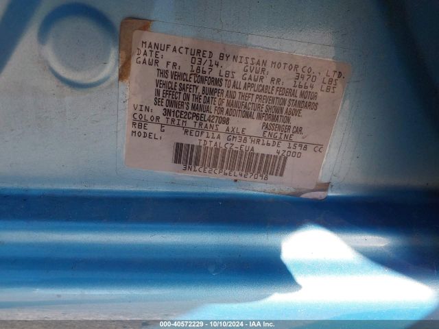 3N1CE2CP6EL427098 Nissan Versa Note S Plus
