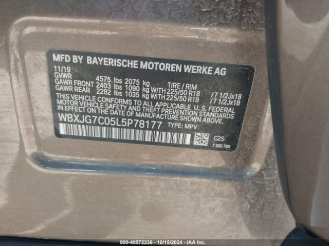 WBXJG7C05L5P78177 BMW X1 Sdrive28i