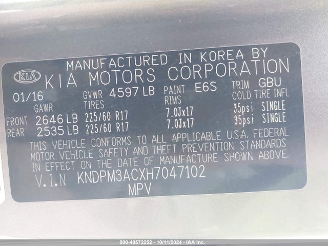 KIA Sportage Lx 2017 KNDPM3ACXH7047102 Image 9