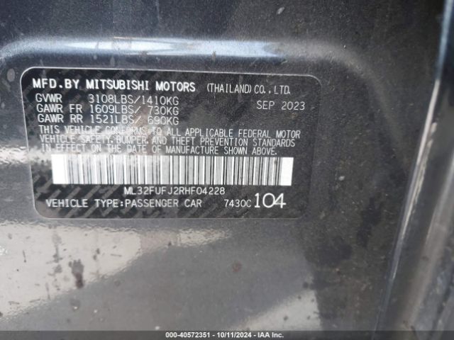ML32FUFJ2RHF04228 Mitsubishi Mirage G4 Black Edition/es/le